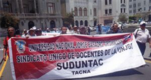 Suduntac: Rechazan violencia y exigen renuncia de Dina Boluarte