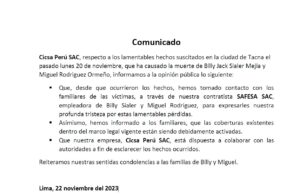 Comunicado de empresa CICSA Perú SAC